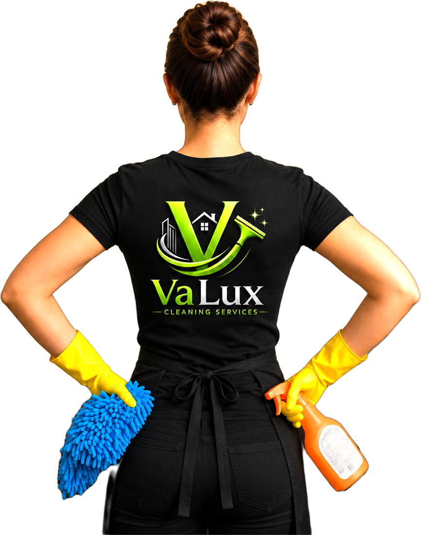 VaLux cleaning professional in branded uniform, ready to clean